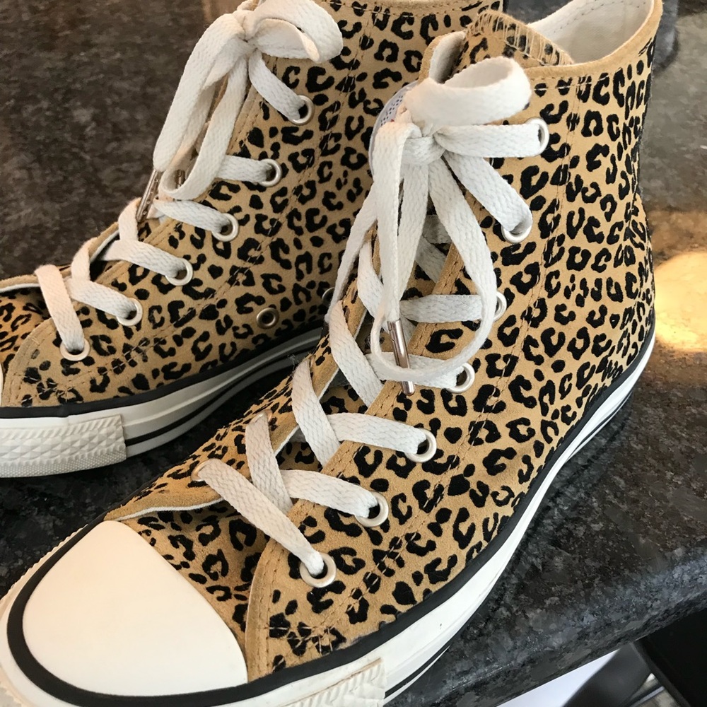 Size 7.5 Leopard Converse High Tops